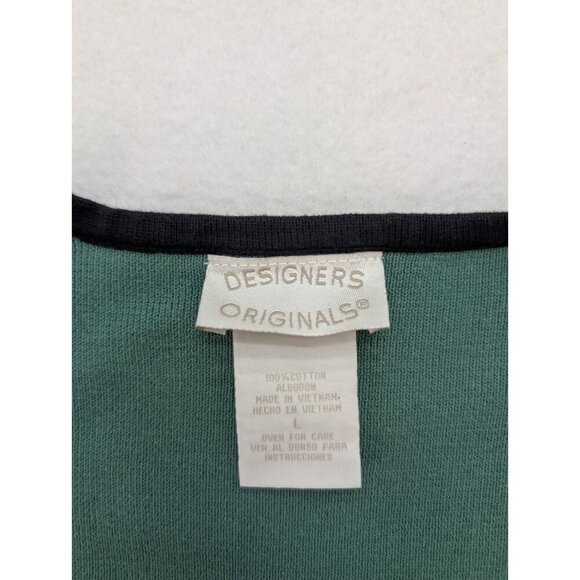 Designers Originals Women's Sweater Size L Green Colorblock Short Sleeve - Picture 4 of 11